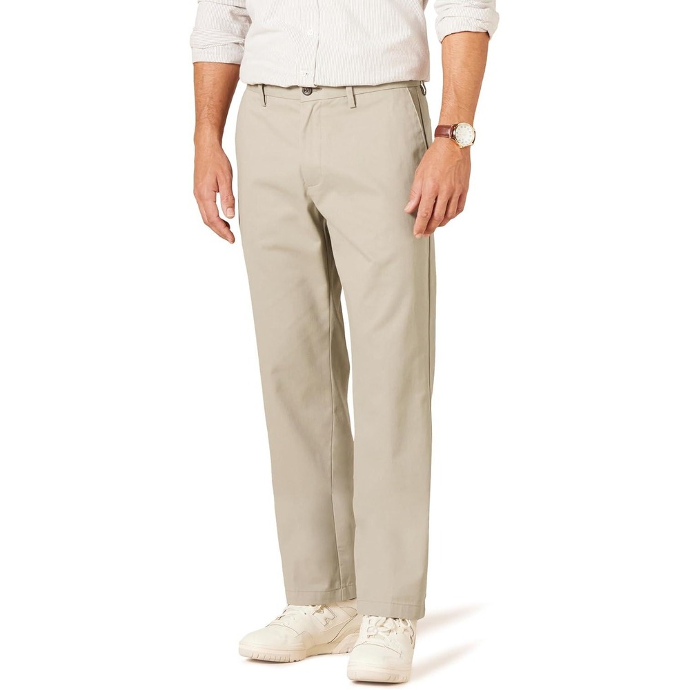 Amazon Essentials Chino Pants Men 38x30 Khaki Classic Fit Wrinkle Resistant Flat